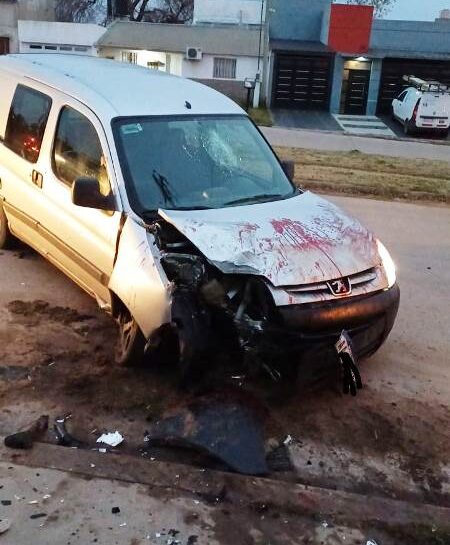 Una camioneta chocó contra un poste de luz DIARIO LA CALLE