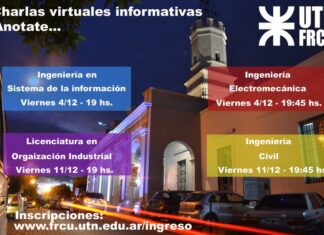 Mañana continúan con las charlas informativas sobre la oferta educativa de UTN