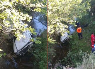 Un muerto y cuatro heridos al caer un auto a un arroyo