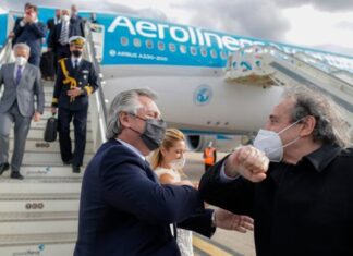 El Presidente arribó a Madrid.