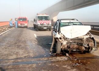 Tres heridos tras choque entre 8 autos