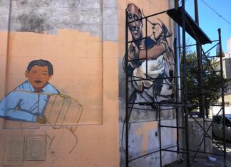 En Concepción del Uruguay pintan un mural para el chamamé