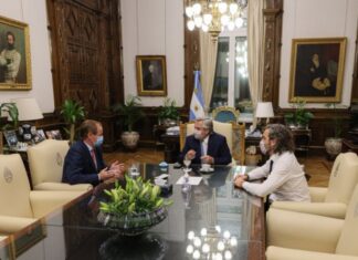 Gustavo Bordet se reunió con Alberto Fernández