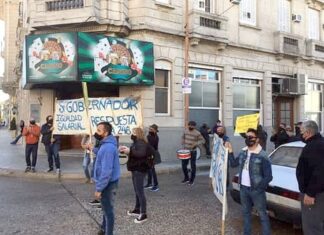 Casino. Los trabajadores realizaron una manifestación