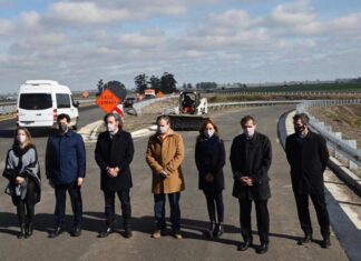 Bordet recorrió la ruta 18 con autoridades nacionales