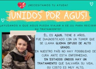 Unidos por Agus: El niño tiene un tumor cerebral y piden ayuda porque en Argentina no hay cura