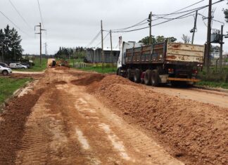 Comenzaron a pavimentar las calles internas del Parque Industrial