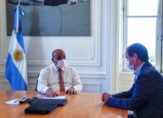 Gustavo Bordet fue recibido por Manzur en Casa Rosada
