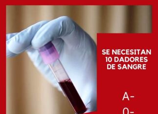 Piden dadores de sangre para un paciente