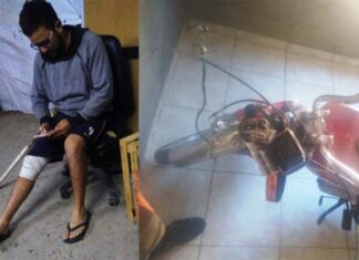 Atropellaron a un motociclista y se dieron a la fuga abandonándolo