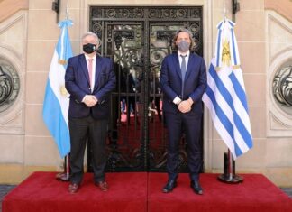 Cafiero recibió al canciller uruguayo