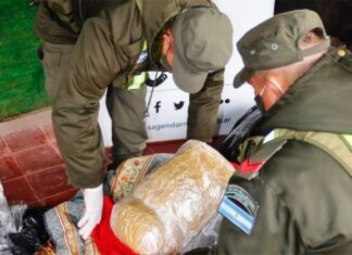 Decomisan 23 kilos de droga en Ruta 14