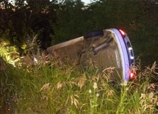 Un conductor alcoholizado volcó su auto en ruta 130