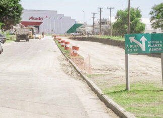 Trabajan en la ruta que une Racedo con Crespo