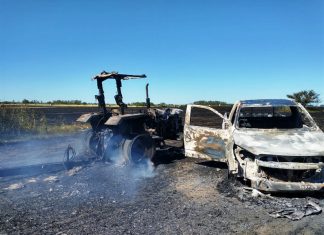 Incendio arrasa 70has, tractores y vehículos