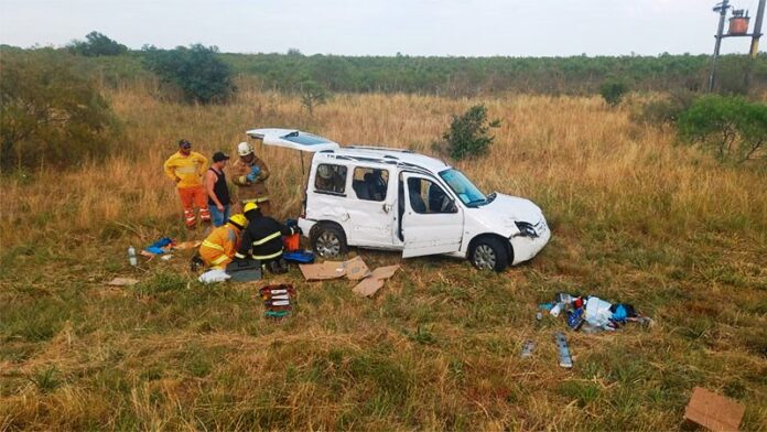 p7 - Una turista se durmió al volante y volcó su auto
