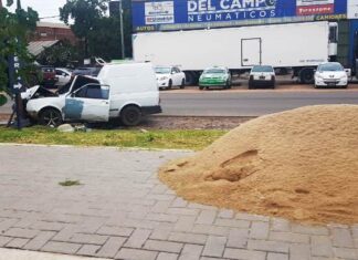 Sobre el acceso Uncal. Embistió una columna de luz