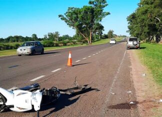Motociclista resultó herido con lesiones graves