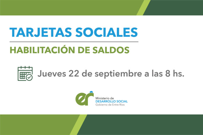 Tarjeta Sociales SEPTIEMBRE 2022 GOBIERNO