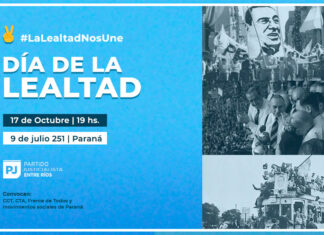 «Día de la lealtad»: El peronismo paranaense convocó a un acto para el 17 de octubre
