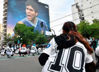 Inauguraron el mural más grande del mundo en homenaje a Maradona