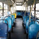 Inside the bus. Public transport accent