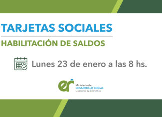 Las Tarjetas Sociales se acreditan hoy