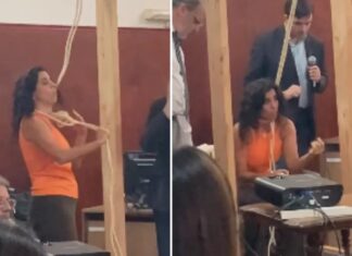 Fiscal simuló un ahorcamiento frente a un jurado popular para demostrar que fue un femicidio
