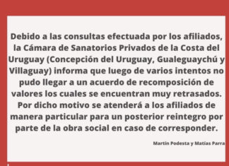Avalian sin servicio en Clínicas Privadas