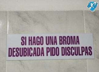 Club Regatas colocó carteles de buenos valores