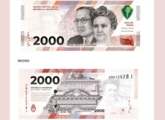 Comienza a circular el billete de 2000 pesos