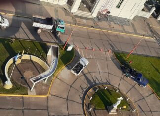 La Municipalidad lleva a cabo tareas de poda en la plazoleta frente al Guay