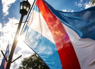 En memoria de José Gervasio Artigas. Fue celebrado el Día de la Bandera de Entre Ríos