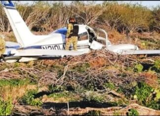 Una aeronave aterrizó de emergencia en una isla