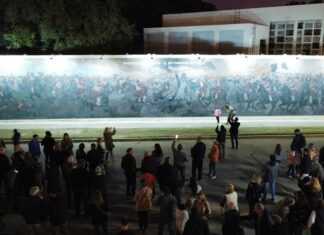 Descubrieron el mural artístico alusivo a la Batalla de Caseros
