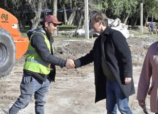 Bordet recorrió la obra de acceso a Pueblo Brugo