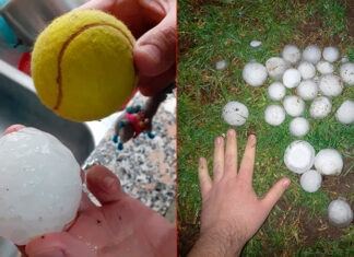 Cayó granizo del tamaño de pelotas de tenis en Pergamino