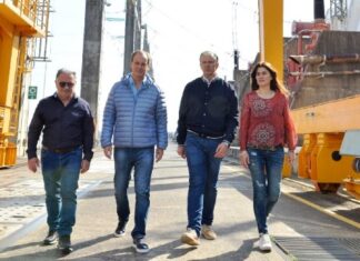 Bordet recorrió la represa Salto Grande y visitó obras