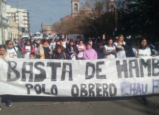 En plaza Ramírez. El Polo Obrero pidió por mayor asistencia a los comedores comunitarios
