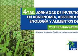 Se llevará a cabo la 4º Jornada de Investigación Agronomía, Agroindustrias, Enología y Alimentos