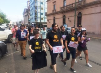 Los libertarios marcharon en plaza Ramírez