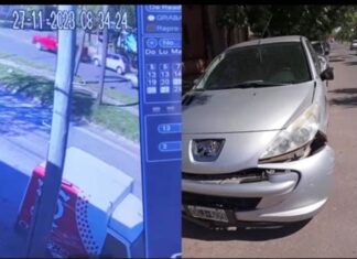 Una camioneta chocó un auto estacionado y huyó del lugar