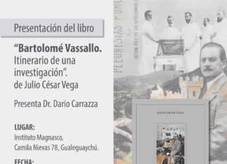Se presentará el libro “Bartolomé Vassallo en Gualeguaychú