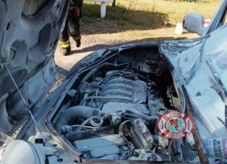 Ocurrió sobre Ruta Nacional 14. Se quemó motor de auto