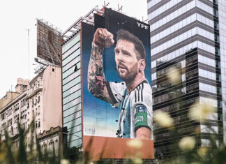 Un mural de Messi compite con 50 obras callejeras de todo el mundo