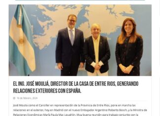 El director de la Casa de Entre Ríos se presentó en España como Canciller de la provincia