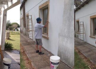 Realizan obras de mantenimiento en escuelas, entre ellas una del departamento Uruguay