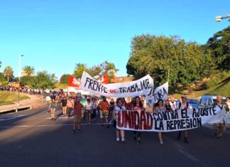 En contra del ajuste. Masiva movilización contra el gobierno provincial