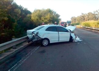 Despistó y chocó contra la cabecera de un puente en Ruta 14