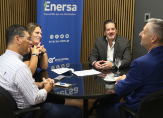 Enersa recibió a Gustavo Hein para presentarle el plan de inversiones en materia eléctrica y tecnológica